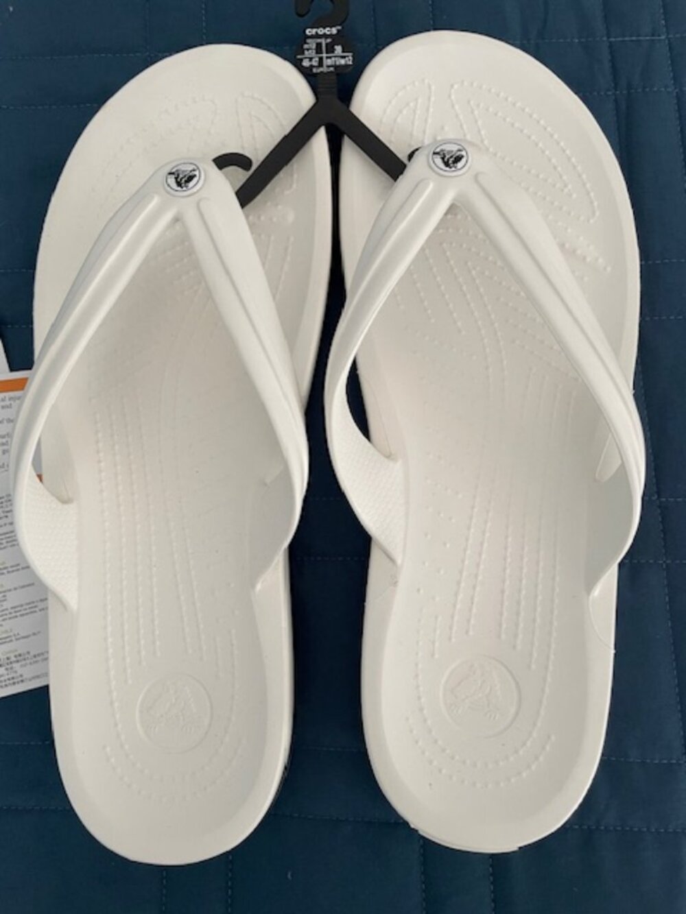 Crocband White Relaxed Fit Size 12 Unisex Flip Flop NEW